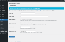 Page screenshot: Settings &rarr; GatewayAPI Settings