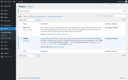 Page screenshot: Plugins &lsaquo; Test site &mdash; WordPress