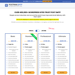 Page screenshot: Post SMTP &rarr;  Get Pro Bundle&nbsp;&nbsp;➤