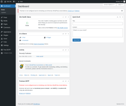 Page screenshot: Dashboard &lsaquo; Test site &mdash; WordPress