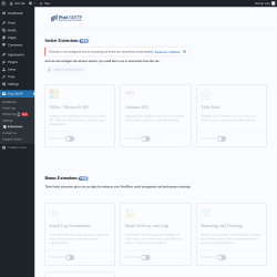 Page screenshot: Post SMTP &rarr;  Extensions