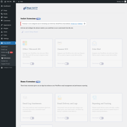 Page screenshot: Post SMTP &rarr;  Extensions