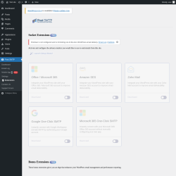 Page screenshot: Post SMTP &rarr;  Extensions