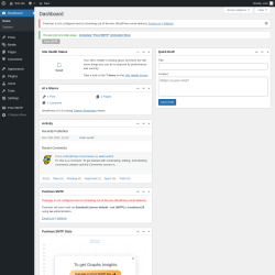 Page screenshot: Dashboard &lsaquo; Test site &mdash; WordPress