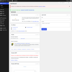 Page screenshot: Dashboard &lsaquo; Test site &mdash; WordPress