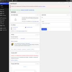 Page screenshot: Dashboard &lsaquo; Test site &mdash; WordPress