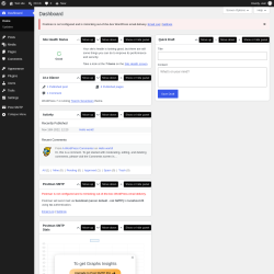 Page screenshot: Dashboard &lsaquo; Test site &mdash; WordPress